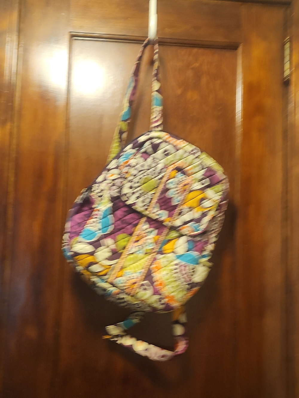 Vera Bradley Quilted Floral Backpack in Purple and Multi